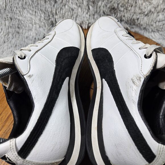 Puma Turin 2 Women Size 7 Retro Y2K Style White/Black Leather Sneakers Shoes - Picture 3 of 8